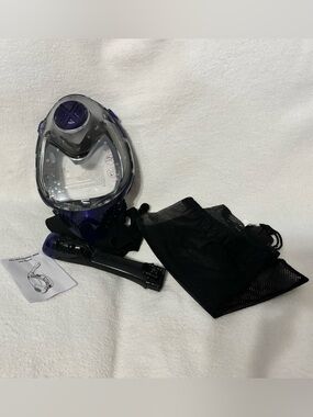 Kids Full-Face Snorkel Mask - Purple/Black
